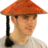 Bristol Novelty Chinese Coolie Hat With Plait 2 Bristol Novelty Chinese Coolie Hat With Plait