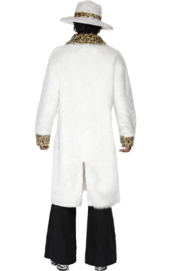 Smiffys Adult White Faux Fur Pimp Costume All Themes