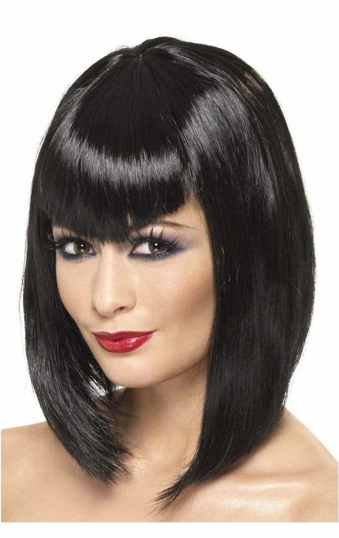 Smiffys Womens Black Bob Vampire Wig 3 Smiffys Womens Black Bob Vampire Wig