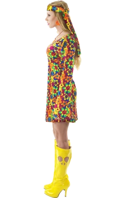 Orion Costumes Adult 1960s Flower Power Hippy Costume