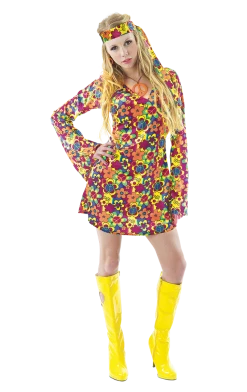 Orion Costumes Adult 1960s Flower Power Hippy Costume