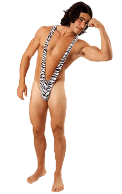 Orion Costumes Mens Costumes Zebra Print Borat Mankini Thong Swimsuit