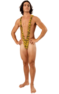 Orion Costumes Adult Borat Mankini Tiger Thong Swimsuit