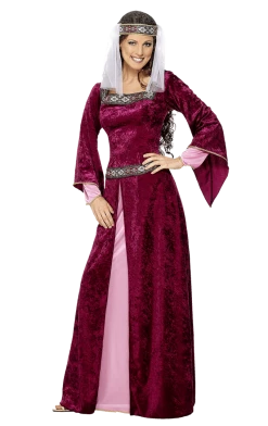 Smiffys Womens Purple Maid Marion Costume All Themes