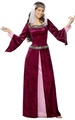 Smiffys Womens Purple Maid Marion Costume All Themes