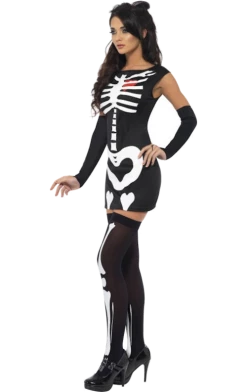 Smiffys Womens Heartbeat Skeleton Halloween Costume All Themes