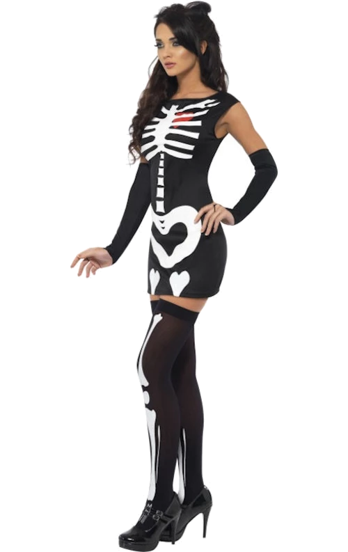 Smiffys Womens Heartbeat Skeleton Halloween Costume All Themes 4 Smiffys Womens Heartbeat Skeleton Halloween Costume All Themes