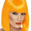 Smiffys Adult Neon Orange Glam Wig All Themes