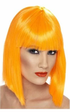 Smiffys Adult Neon Orange Glam Wig All Themes