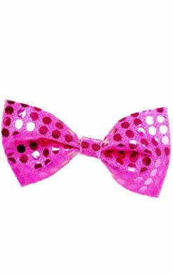 Bristol Novelty All Themes Pink Sequin Bow Tie