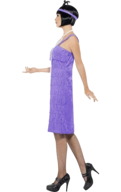 Smiffys All Themes Ladies Stunning Purple Flapper Dress