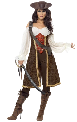 Smiffys All Themes Ladies High Seas Pirate Wench Costume