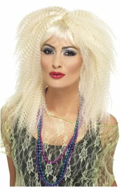 Smiffys Crimp 80s Wig Blonde All Themes
