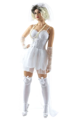Orion Costumes Womens Costumes Womens 80s Virgin Bride Madonna Costume