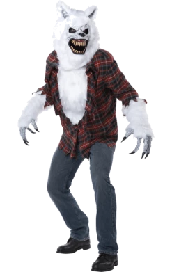 California Costumes White Lycan Ani-Motion Facepiece Costume
