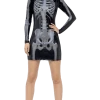 Smiffys All Themes Adult Miss Whiplash Skeleton Costume