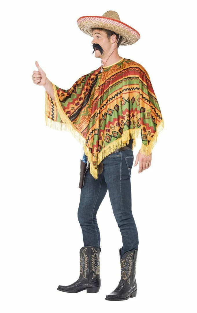 Smiffys Mens Mexican Poncho Kit 4 Smiffys Mens Mexican Poncho Kit