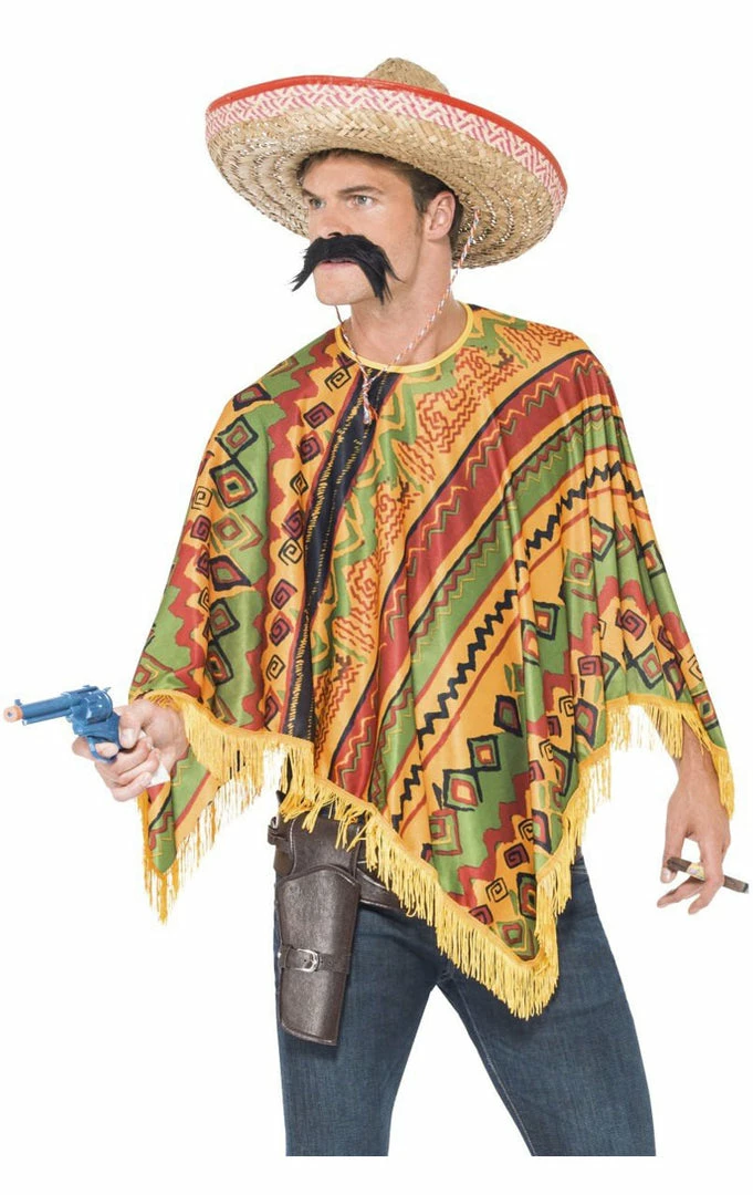 Smiffys Mens Mexican Poncho Kit 3 Smiffys Mens Mexican Poncho Kit
