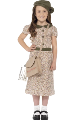 Smiffys Girls Flower Evacuee Costume All Themes