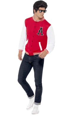 Smiffys Adult 50s College Jock Letterman Jacket All Themes