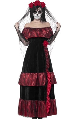 Smiffys Womens Day Of The Dead Bride Costume