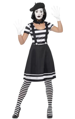 Smiffys Adult Lady Mime Artist Costume