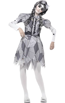 Smiffys All Themes Adult Damaged Doll Halloween Costume