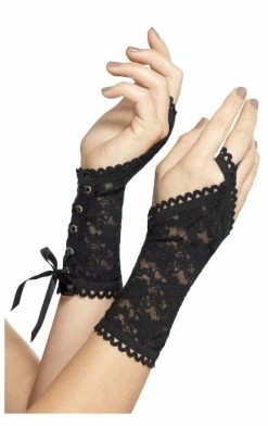 Smiffys Adult Lace Glovettes Black All Themes