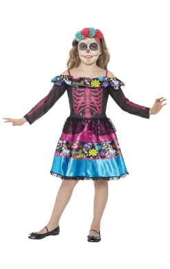 Smiffys Kids Day Of The Dead Sweetheart Costume