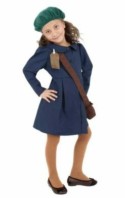 Smiffys All Themes Girls World War II Evacuee Costume