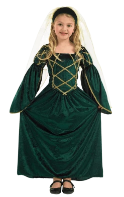 Fun Shack Child Green Tudor Dress Costume All Themes