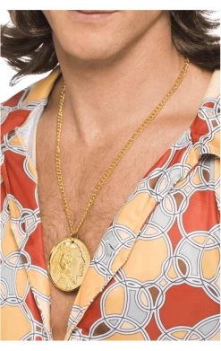 Smiffys Gold Medallion Necklace