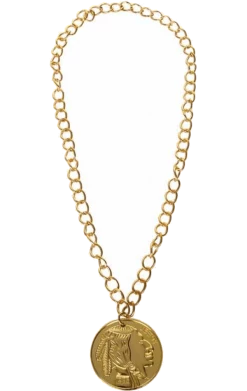 Smiffys Gold Medallion Necklace