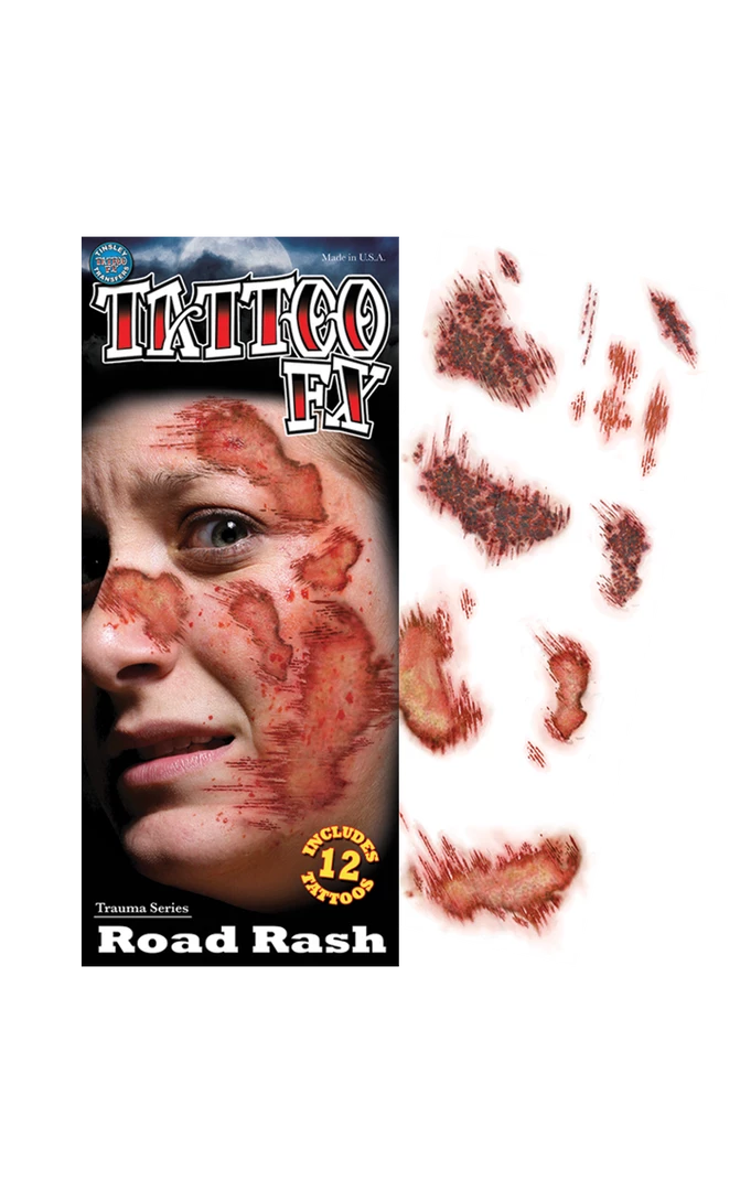 Tinsley Transfers Road Rash Temporary Tattoos Accessory All Themes 3 Tinsley Transfers Road Rash Temporary Tattoos Accessory All Themes