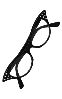 Bristol Novelty 50s Rhinestone Glasses In Black All Themes