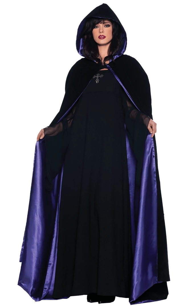 Underwraps Deluxe Velvet And Satin Purple Cape 3 Underwraps Deluxe Velvet And Satin Purple Cape
