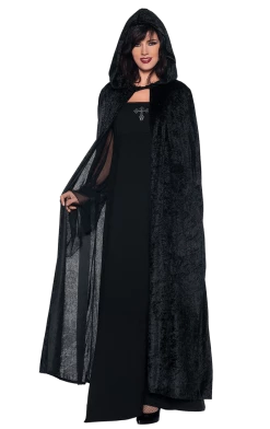 Underwraps Black Hooded Cloak Accessory