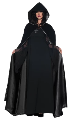 Underwraps Black 63 Velvet Satin Cloak All Themes