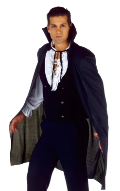 Underwraps All Themes Black High Collar Vampire Cape