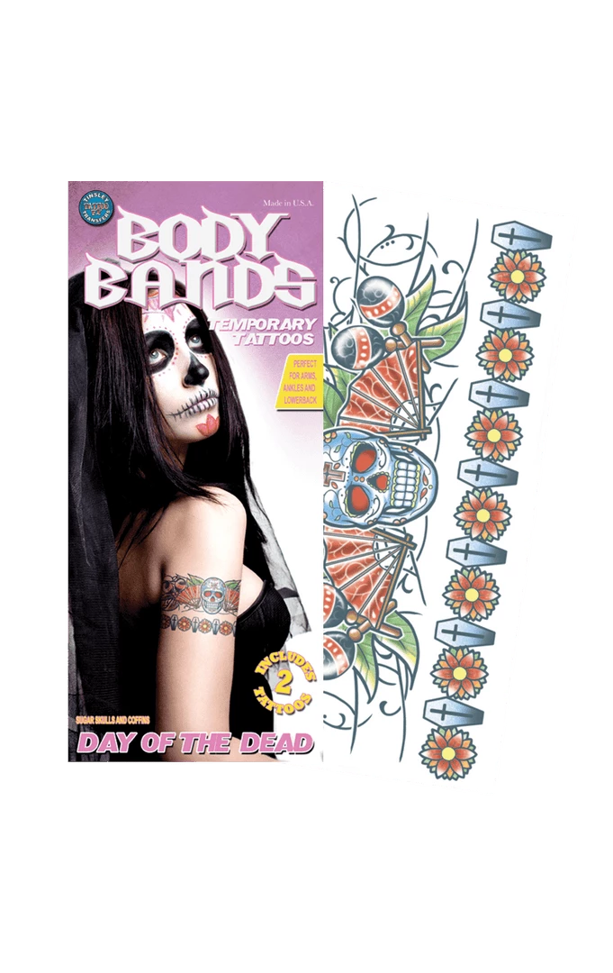 Tinsley Transfers All Themes Skull Body Band Temporary Tattoo 3 Tinsley Transfers All Themes Skull Body Band Temporary Tattoo