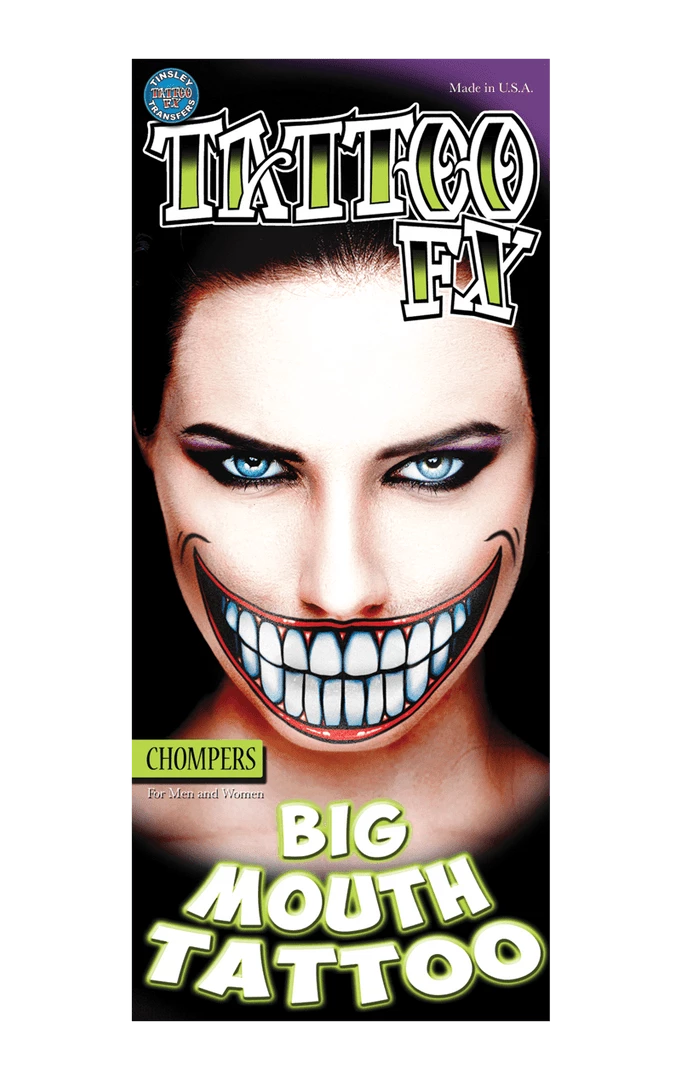 Tinsley Transfers All Themes Chompers Big Mouth Tattoo 3 Tinsley Transfers All Themes Chompers Big Mouth Tattoo