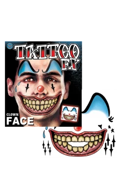 Tinsley Transfers All Themes Clown Face Temporary Tattoo