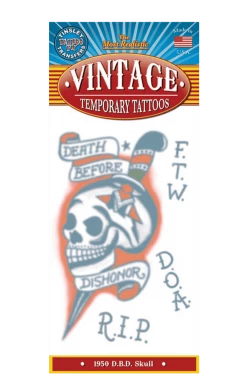 Tinsley Transfers Vintage Skull Tattoo Transfer