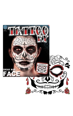 Tinsley Transfers All Themes Day Of The Dead Face Tattoo Transfer
