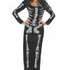 Smiffys All Themes Womens Skeleton Halloween Dress