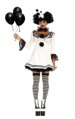 Leg Avenue Women Pierrot Clown Halloween Costume