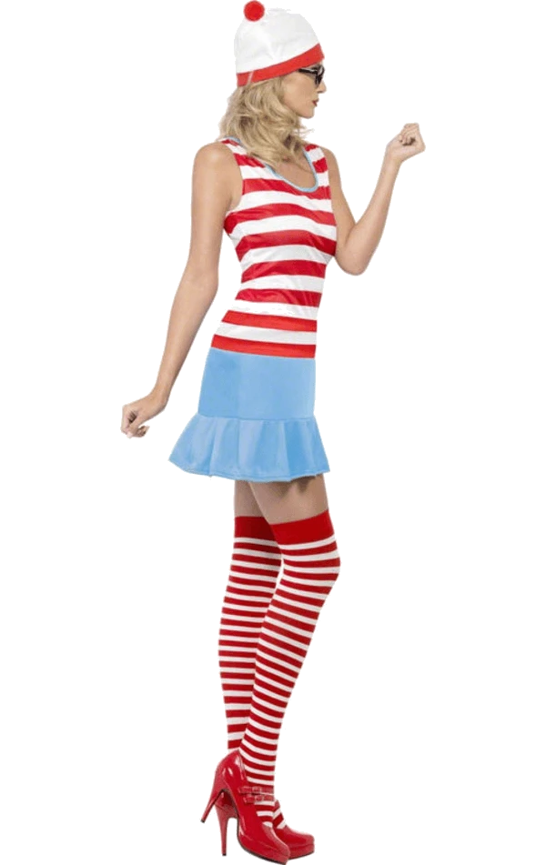 Smiffys All Themes Ladies Wheres Wally Cutie Costume 4 Smiffys All Themes Ladies Wheres Wally Cutie Costume