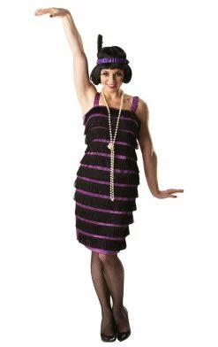 Rubies Purple And Black Flapper Dress