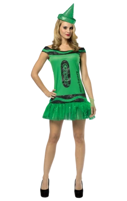 Rasta Imposta All Themes Adult Green Glitter Crayola Costume