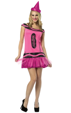 Rasta Imposta Adult Pink Glitter Crayola Costume